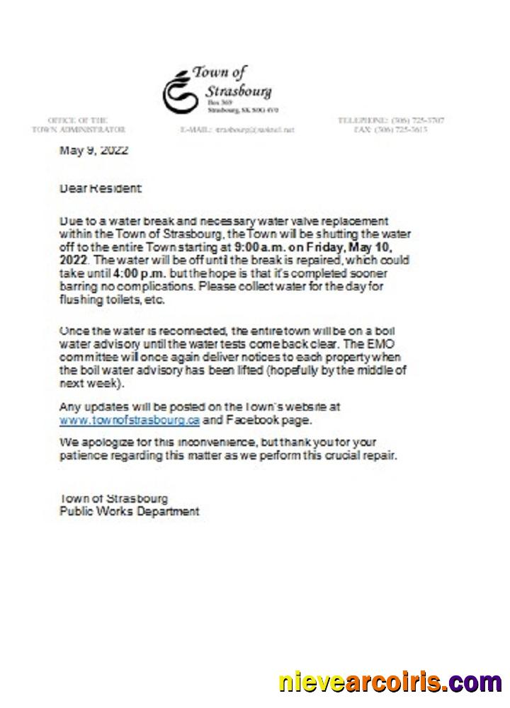 Canada Saskatchewan Town of Strasbourg water utility